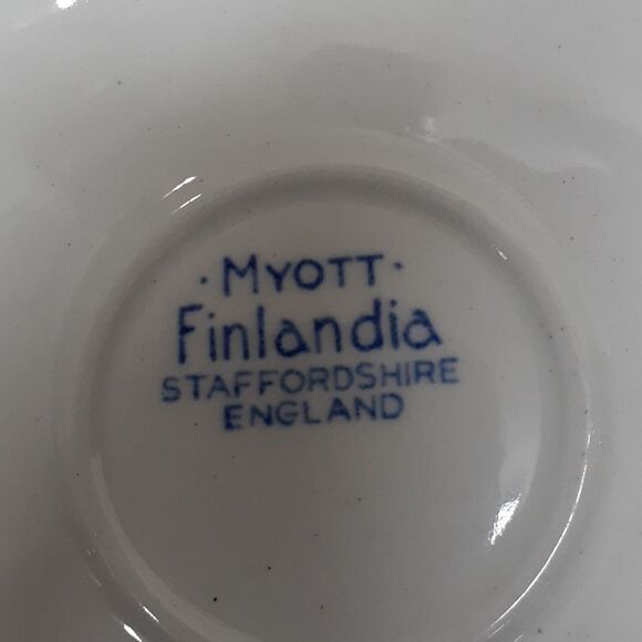 Churchill FINLANDIA (SWIRL RIM ENGLAND)11 Pc. Saucer 3" Set. - Picture 9 of 9